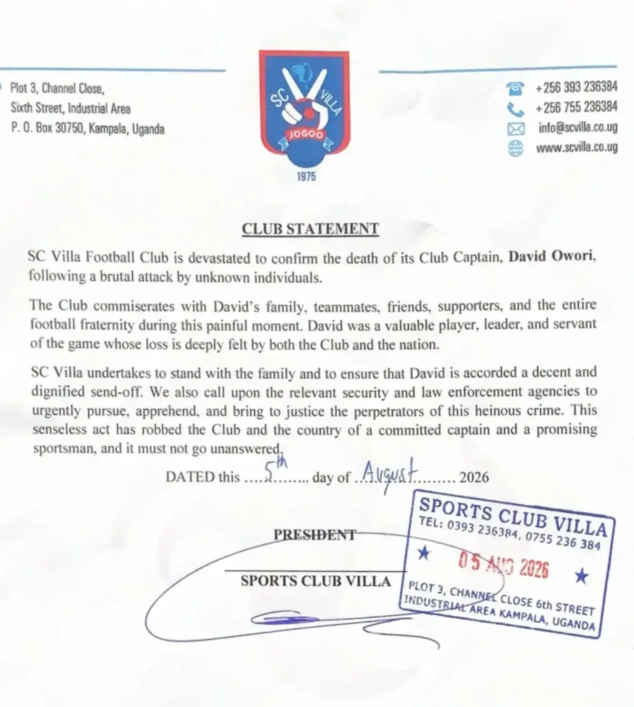 Ugandan footballer dies after suspected attack by thugs