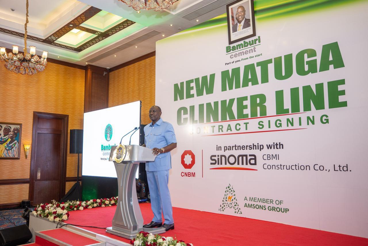 Ruto Says KSh32 Billion Bamburi Clinker Project Key to KSh5 Trillion Development Agenda