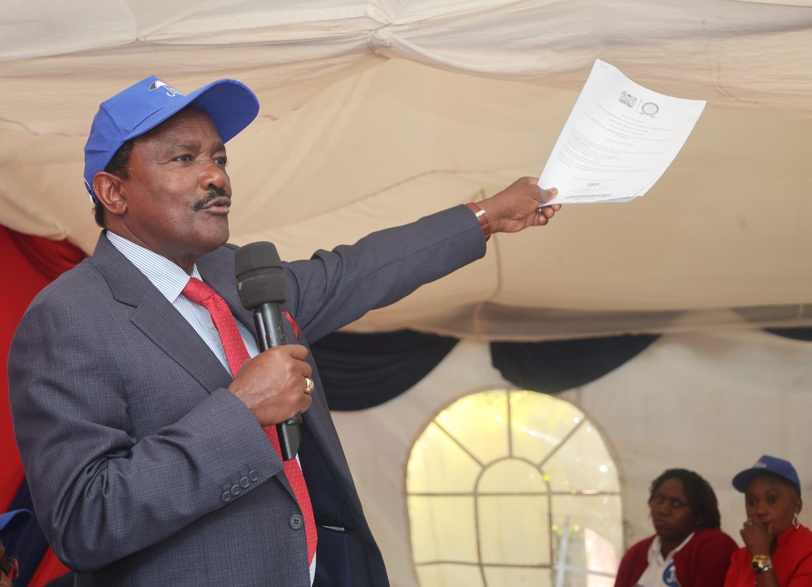 Kalonzo Defends Infrastructure Record, Counters Ruto’s Criticism