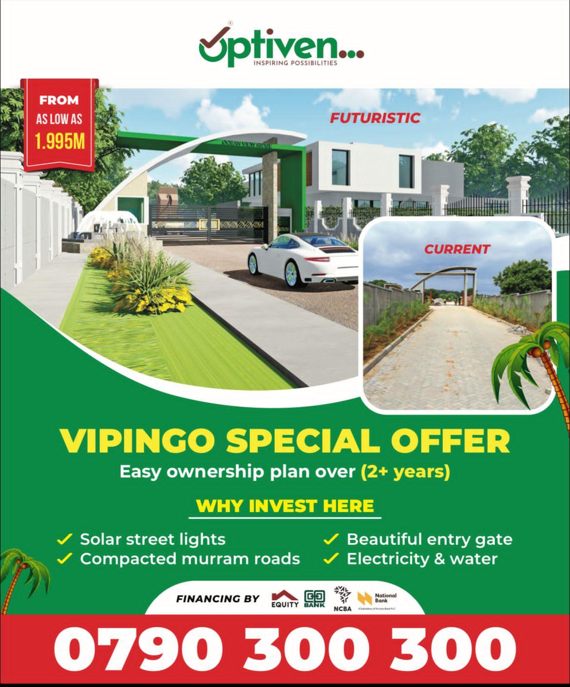 Optiven Launches 30-Day Developer Land Offer in Vipingo Coastal Corridor