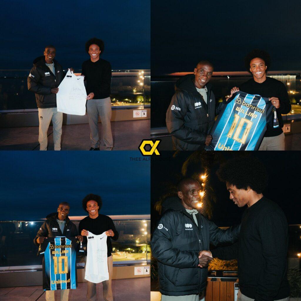Former Chelsea Star Willian Meets Eliud Kipchoge In Brazil