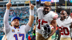 49ers upset champions Eagles in play-offs to progress with Bills & Patriots