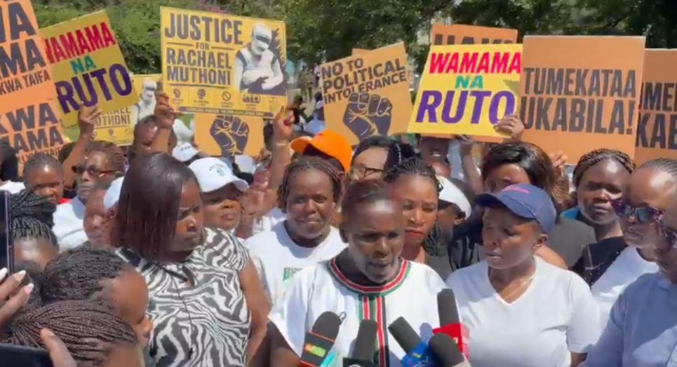 “Wamama na Ruto”: Women Storm KNH Gates Demanding Justice for Gospel Singer Rachel Wandeto
